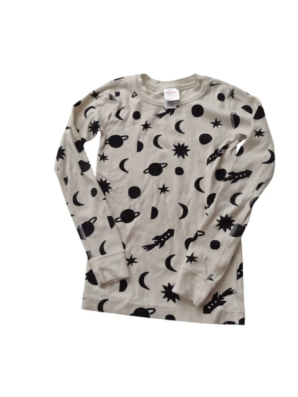 Hanna Andersson Kids Pajamas 6-7 Outer Space Print Organic Cotton Long Johns